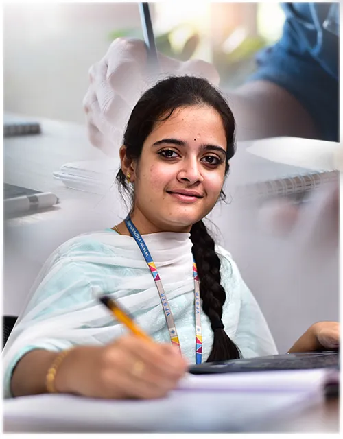 A VFSTR student writing during a language class